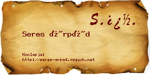 Seres Árpád névjegykártya