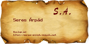 Seres Árpád névjegykártya