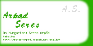 arpad seres business card